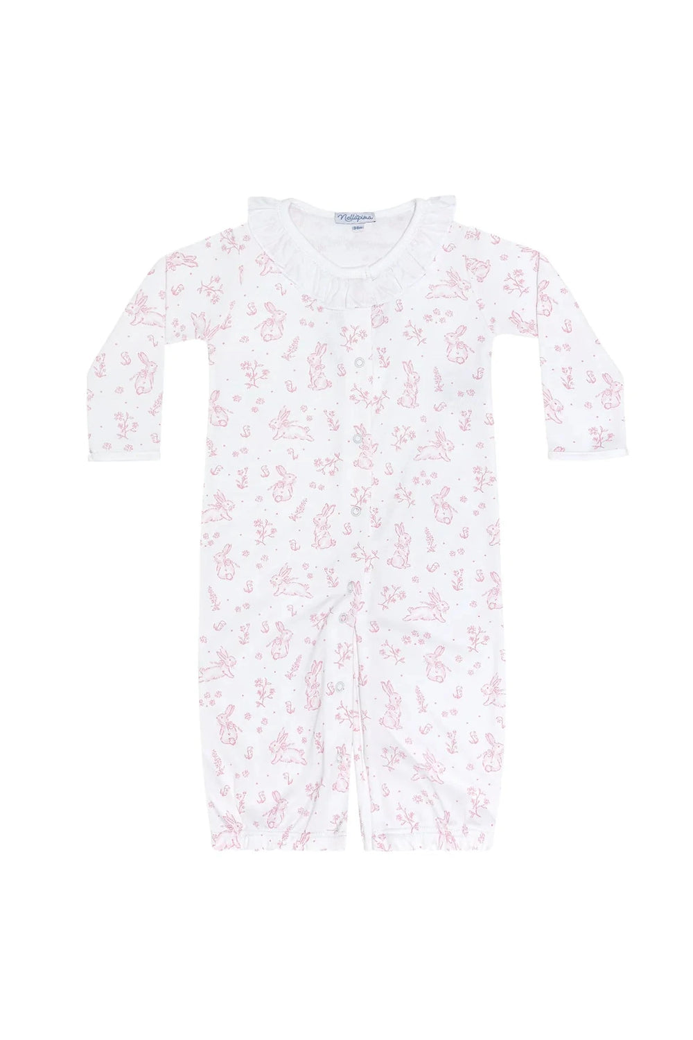 Pink Bunny Toile Smocked Converter Gown Girl Converter Gown Nella Pima 