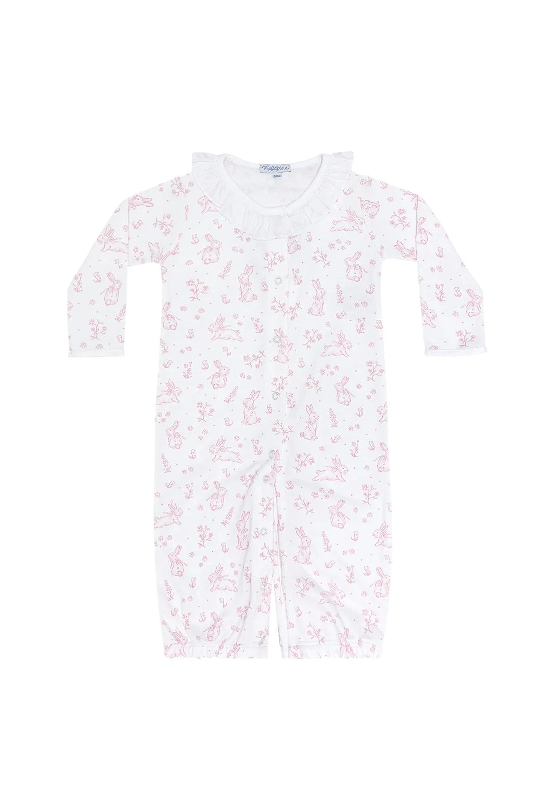 Pink Bunny Toile Smocked Converter Gown Girl Converter Gown Nella Pima 