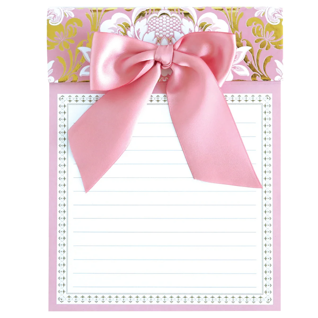 Pink Damask Bow Pad Stationery Anna Griffin 
