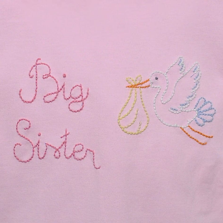 Pink Emma Blouse Big Sister with Stork Girl Shirt Remember Nguyen 