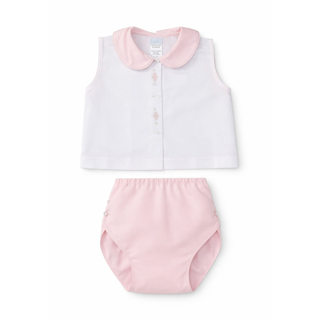 Pink Flowers Bloomer Set Girl Bloomer Set Auraluz 