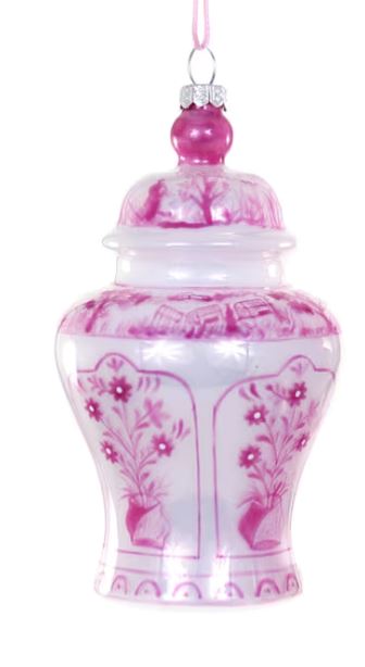 Pink Ginger Jar Ornament Christmas Ornament Cody Foster Floral 