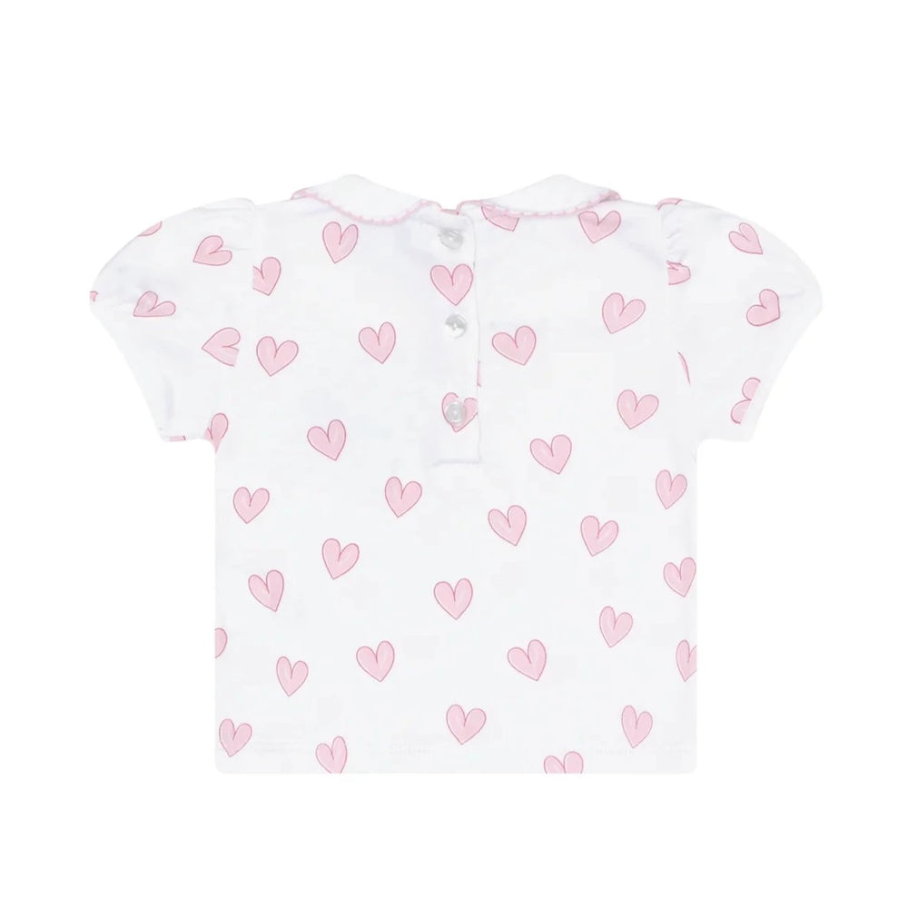 Pink Heart Print Diaper Cover Set Girl Bloomer Set Nella Pima 