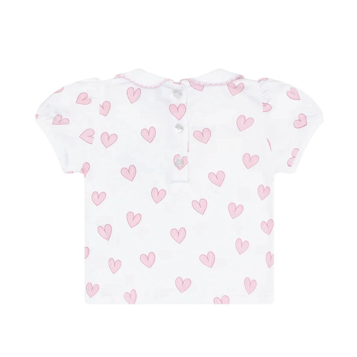 Pink Heart Print Diaper Cover Set Girl Bloomer Set Nella Pima 