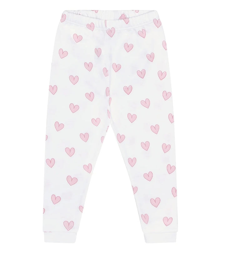 Pink Heart Print Pajama Girl Pajamas Nella Pima 