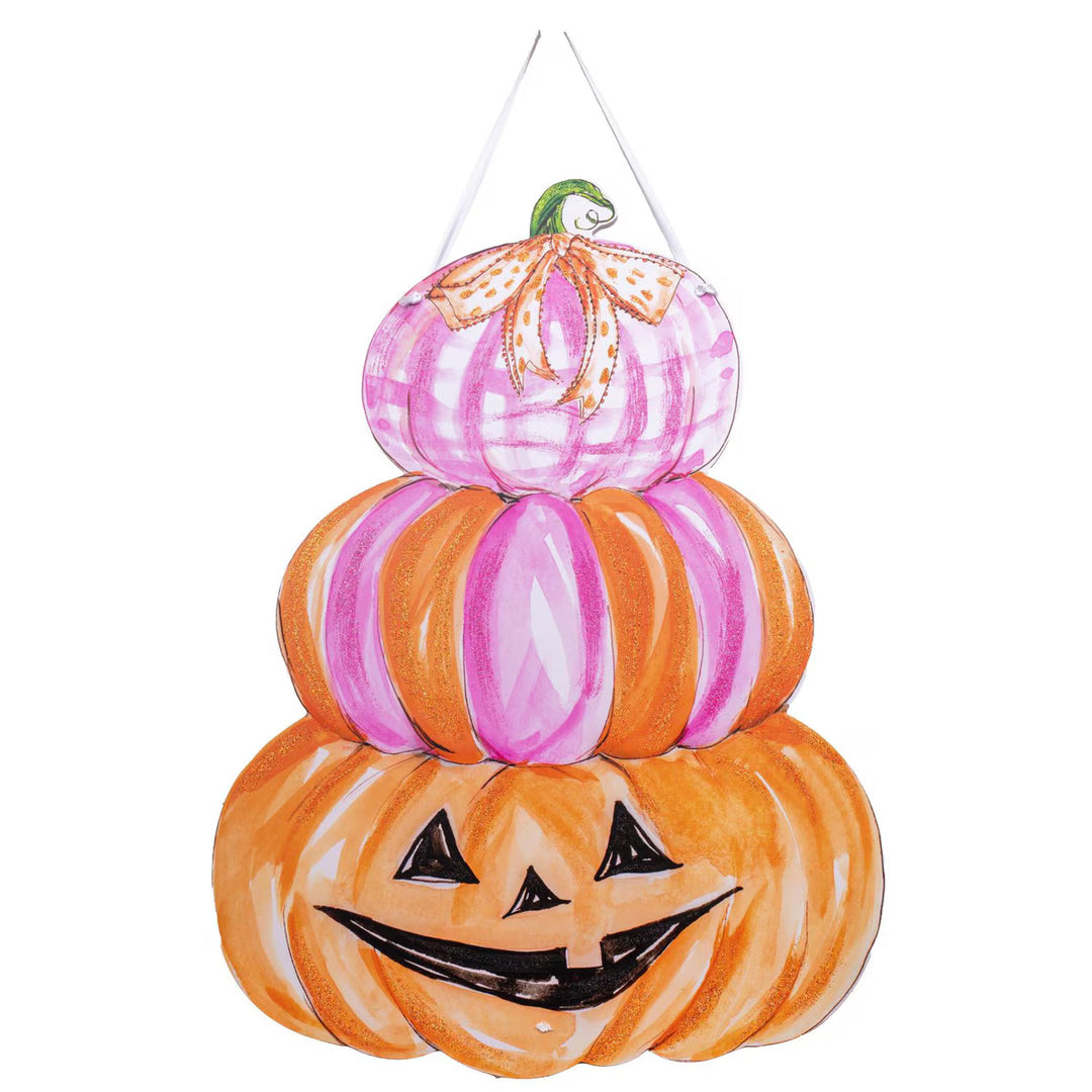 Pink Pumpkin Stack Door Hanger Door Hanger Round Top Collection 