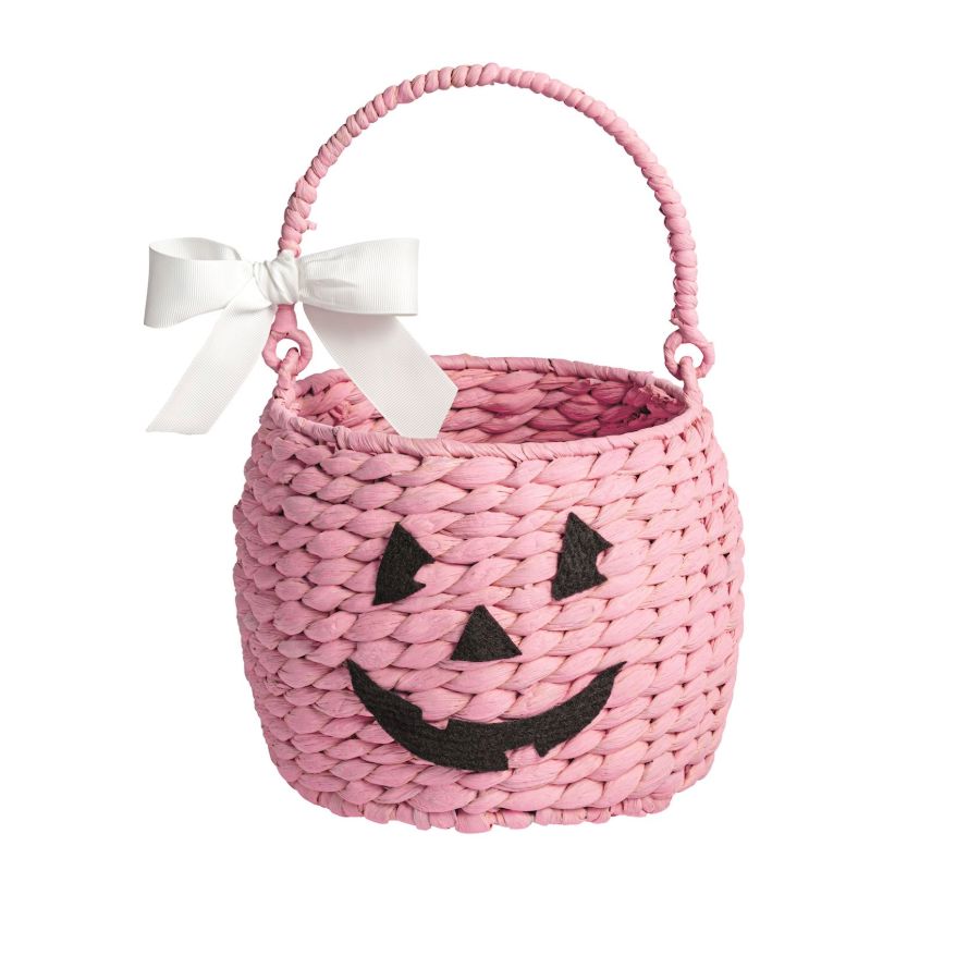 Pink Pumpkin Treat Basket Tote MudPie 