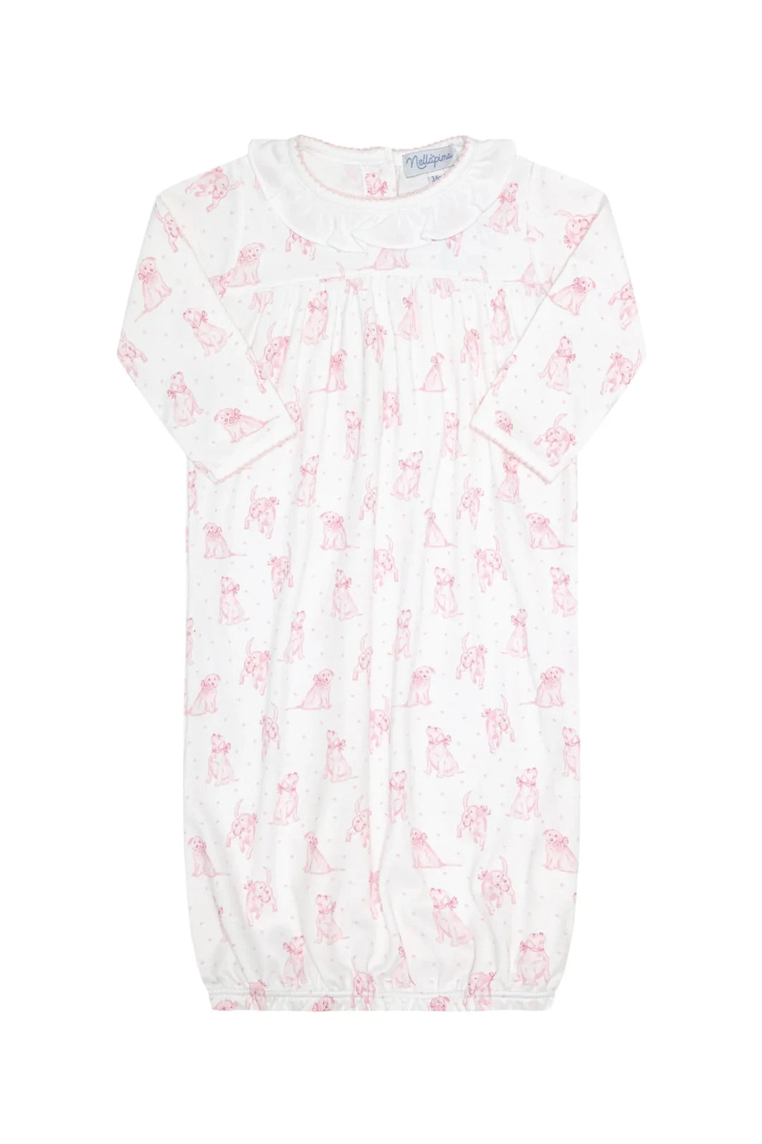 Pink Puppy Love Print Gown Girl Gown Nella Pima 