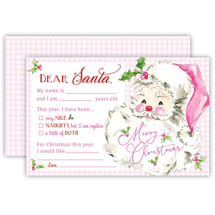 Pink Santa Letter to Santa Gift Tags & Labels Rosanne Beck 