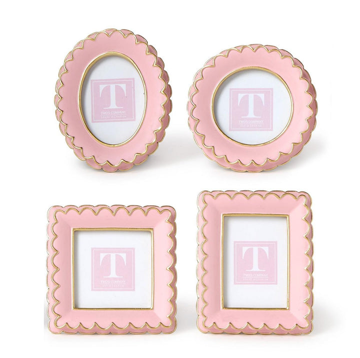 Pink Scalloped Mini Frame Picture Frames Two's Company 