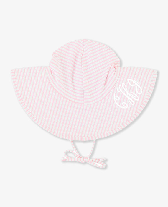 Pink Seersucker Swim Hat Child Sunhat Rufflebutts 