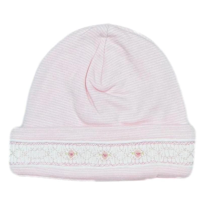 Pink Striped Hand Smocked Baby Hat Baby Hat Baby Loren 