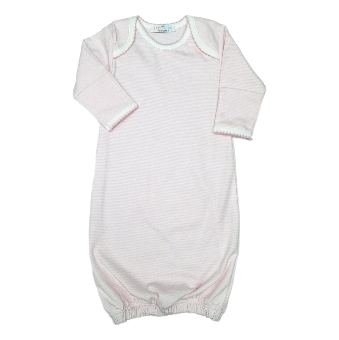 Pink Striped Pima Gown Girl Gown Baby Loren 