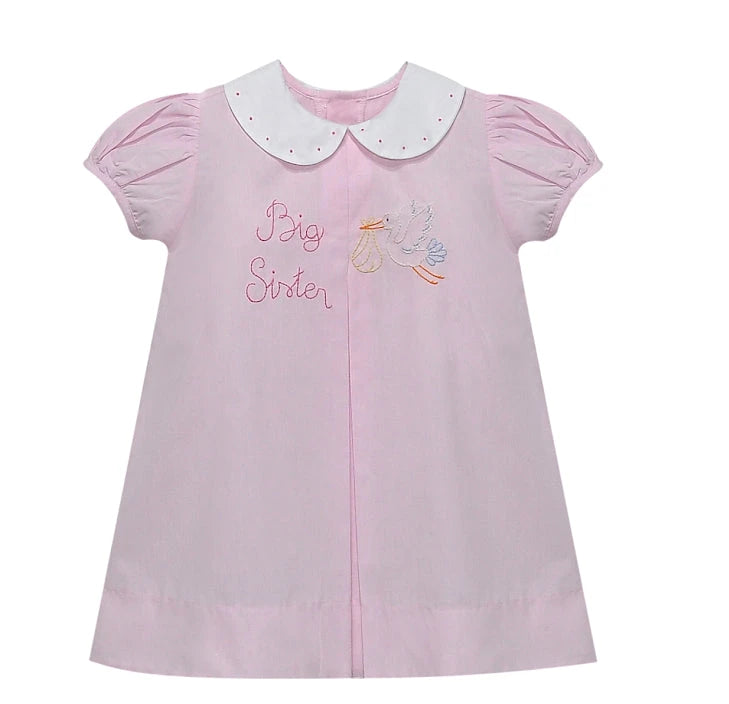 Pink Sydney Dress Big Sister with Stork Girl Dress Remember Nguyen 