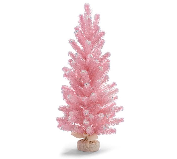Pink Tree with Iridescent Glitter Christmas Decor Burton and Burton 