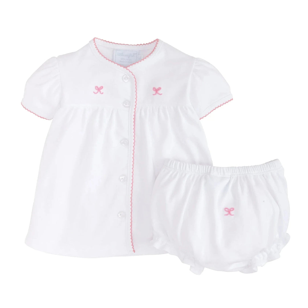 Pinpoint Layette Knit Set - Bow Girl Set Little English 