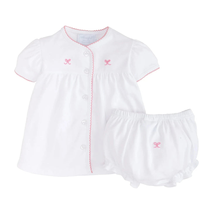 Pinpoint Layette Knit Set - Bow Girl Set Little English 