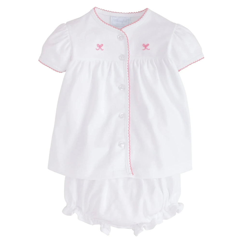 Pinpoint Layette Knit Set - Bow Girl Set Little English 
