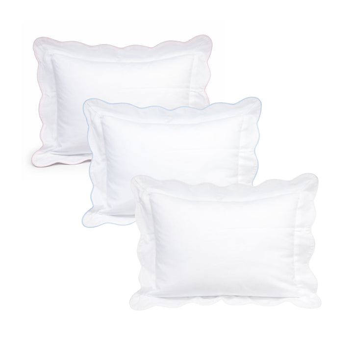 Piped Scalloped Trim Baby Pillow Sham Pillowcase Duc Star 