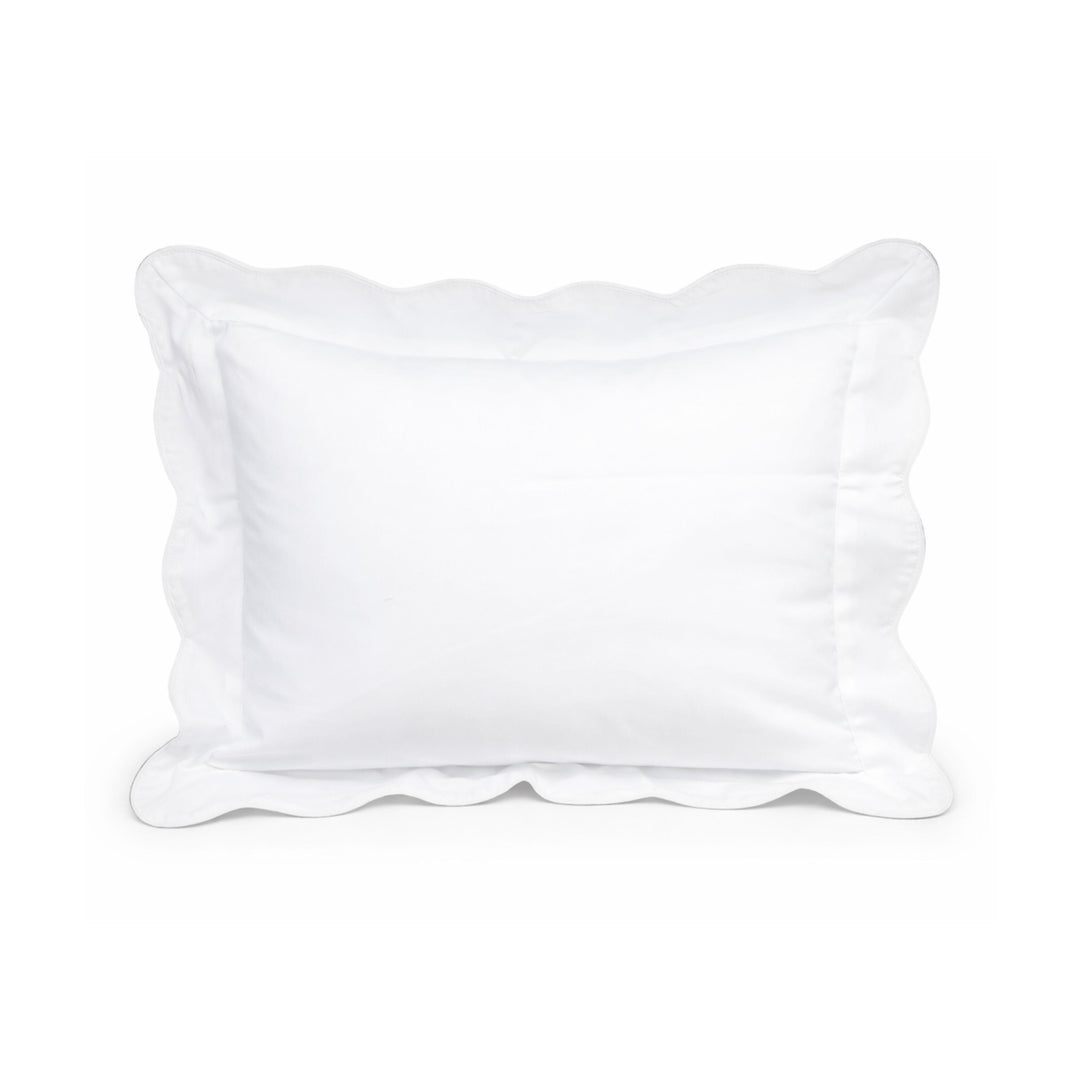 Piped Scalloped Trim Baby Pillow Sham Pillowcase Duc Star White Trim 