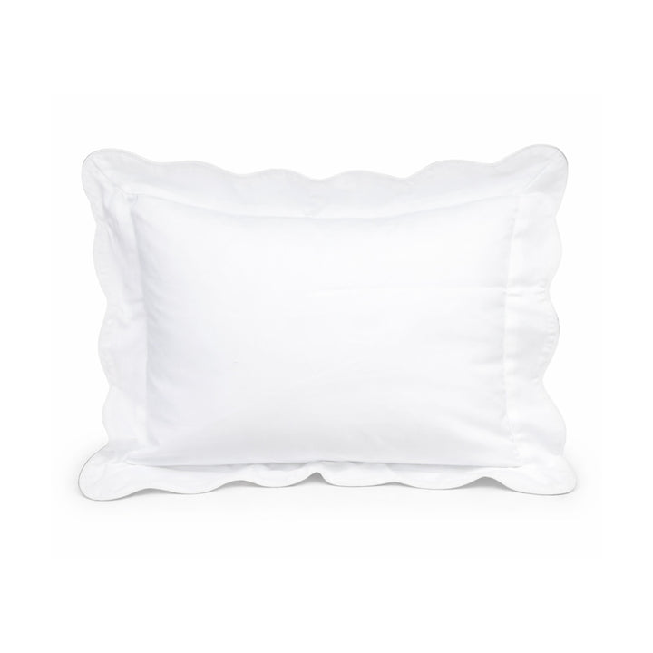 Piped Scalloped Trim Baby Pillow Sham Pillowcase Duc Star White Trim 