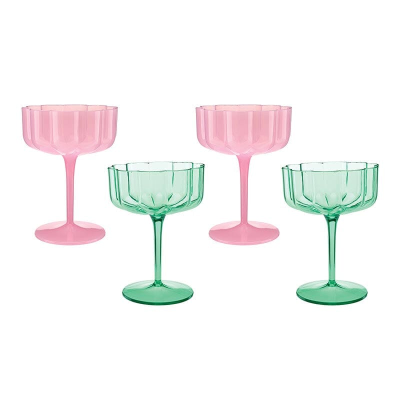 Plastic Coupe Glasses - Set of 4 Champagne Glass Vietri 
