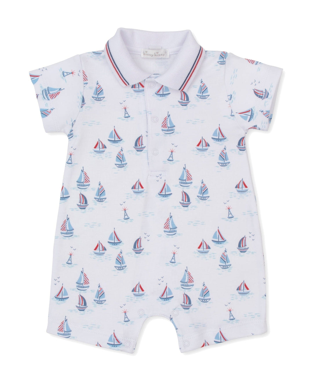 Play Romper - Red, White, & Blue Regatta Boy Romper Kissy Kissy 