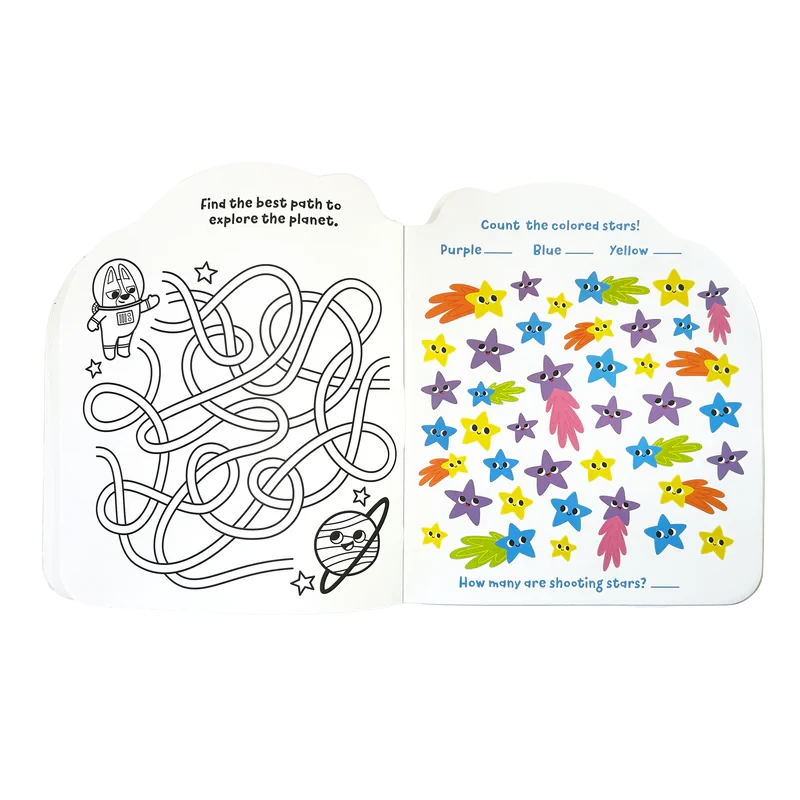Playful Pages Activity Book - Pets in Space Coloring Supplies Ooly 