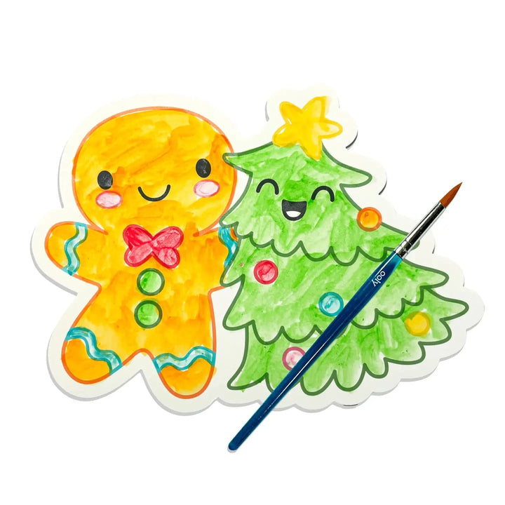 Playful Painters Easy Watercolor Painting Kit - Merry & Bright Coloring Supplies Ooly 