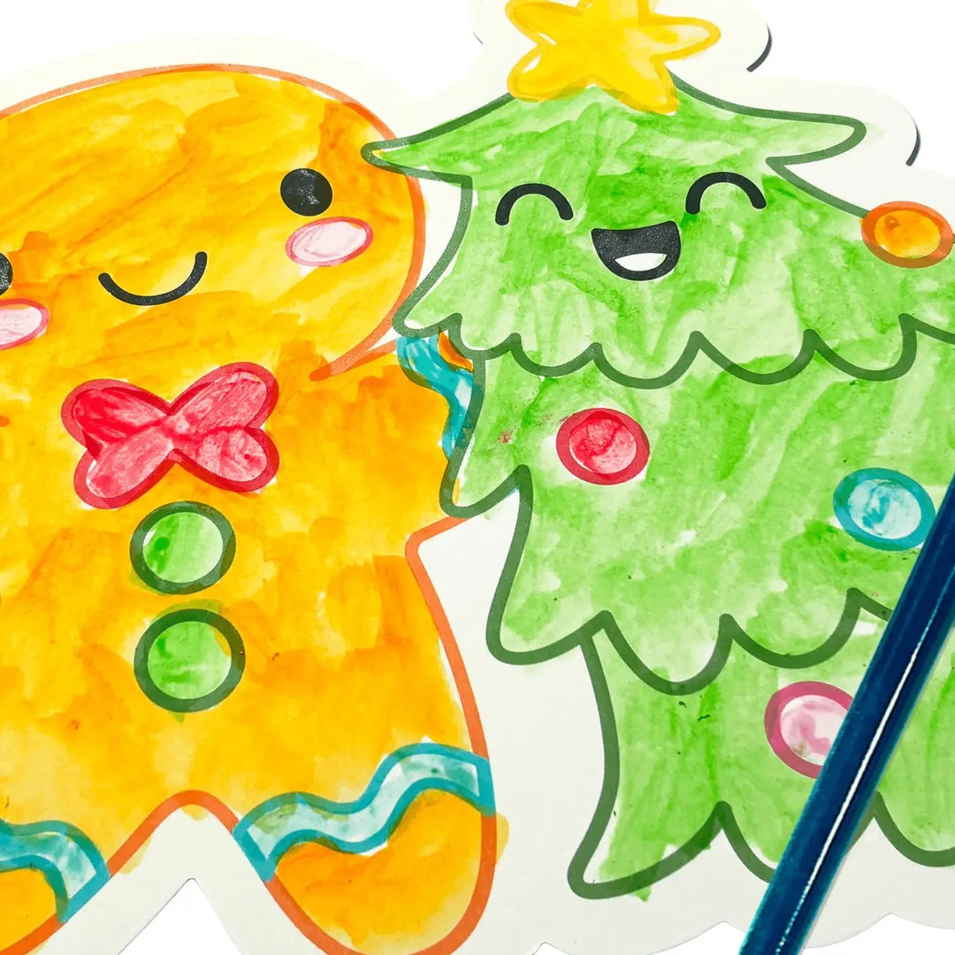 Playful Painters Easy Watercolor Painting Kit - Merry & Bright Coloring Supplies Ooly 