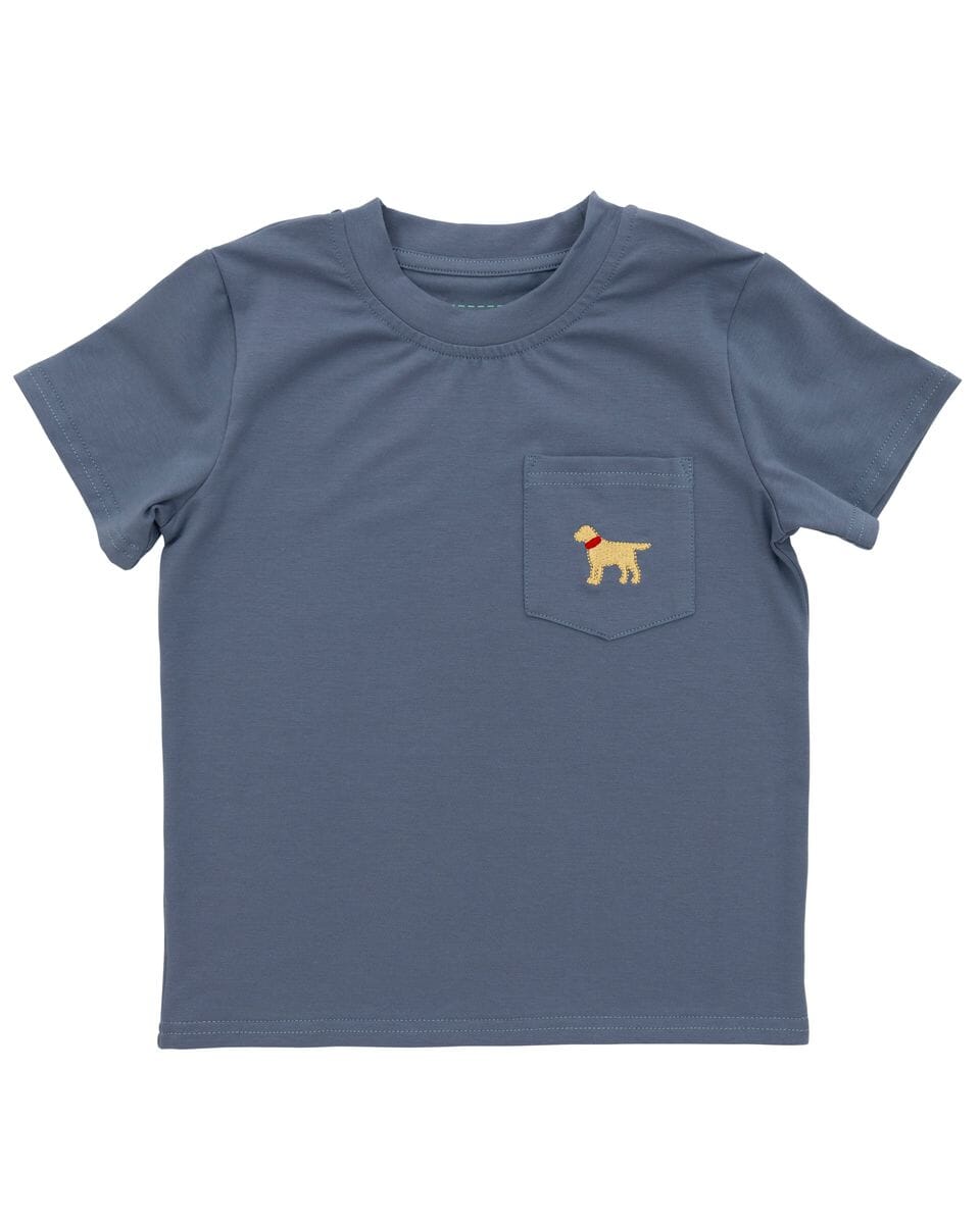 Pocket Short Sleeve Tee Shirt - Dog Boy Shirt Itsy Bitsy 