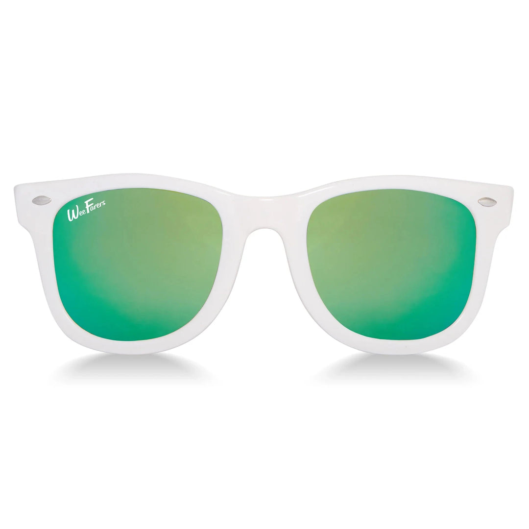 Polarized WeeFarers® - White and Sea Green Girl Sunglasses Weefarers 