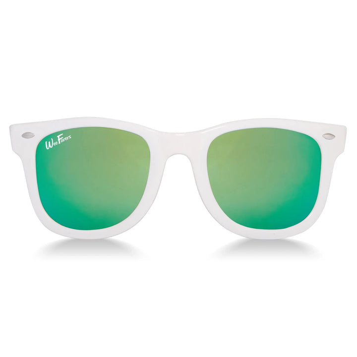 Polarized WeeFarers® - White and Sea Green Girl Sunglasses Weefarers 