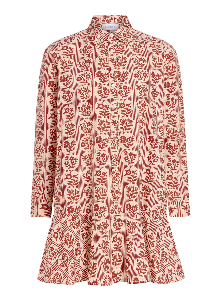 Polly Dress - Brick Bloom Womens Dress Livro 