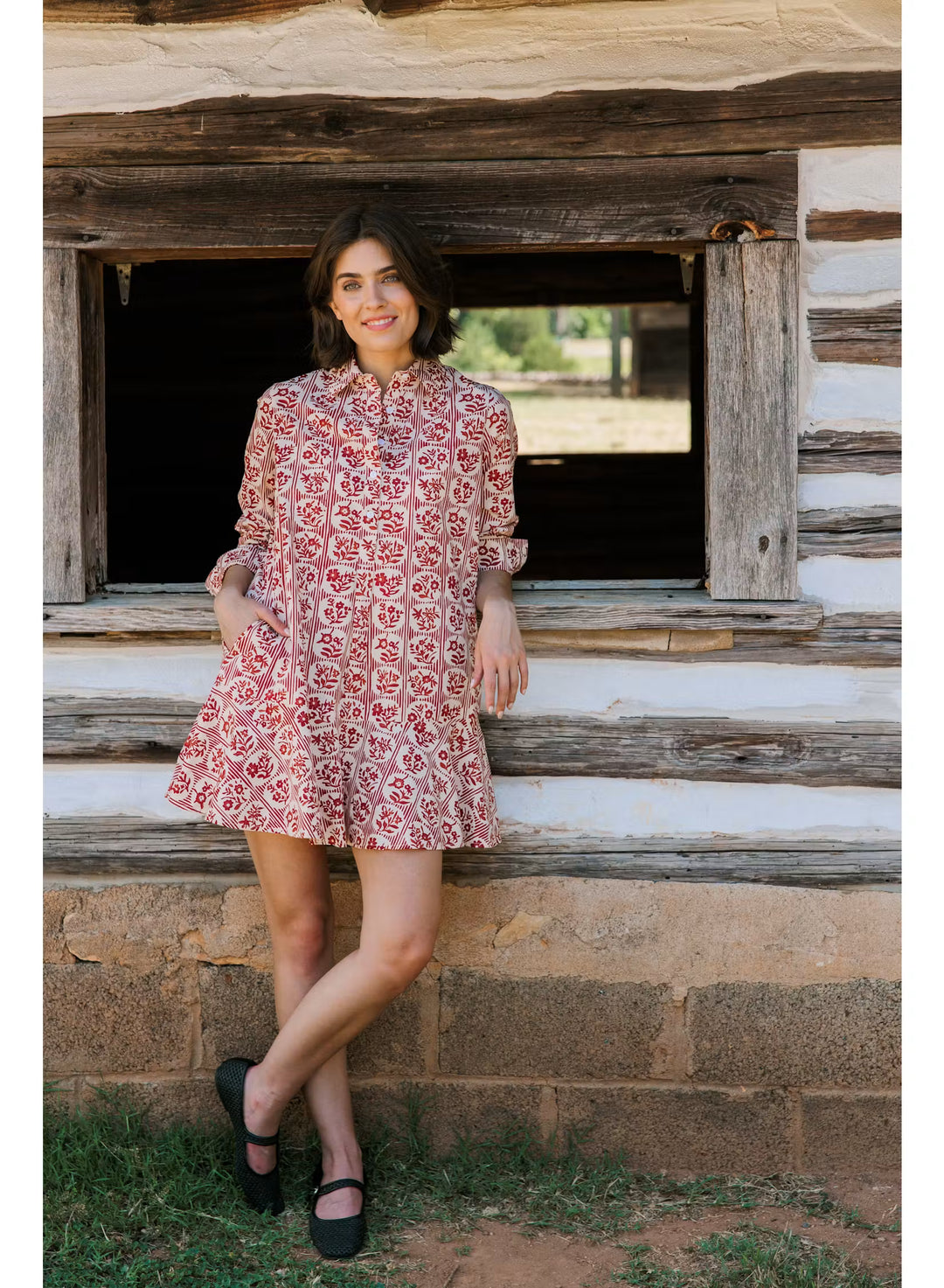 Polly Dress - Brick Bloom Womens Dress Livro 