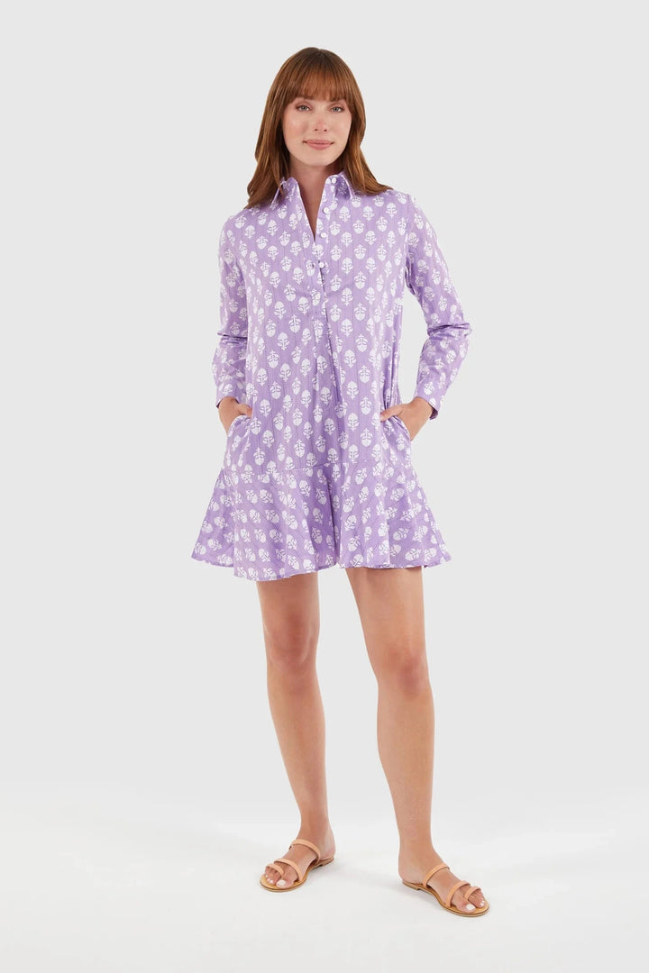 Polly Dress - Lavender Sprigs Womens Dress Livro 