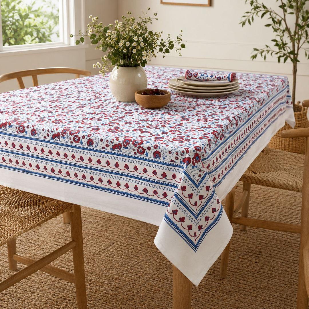 Pom Fan Flower White Tablecloth Tablecloth Pomegranate 