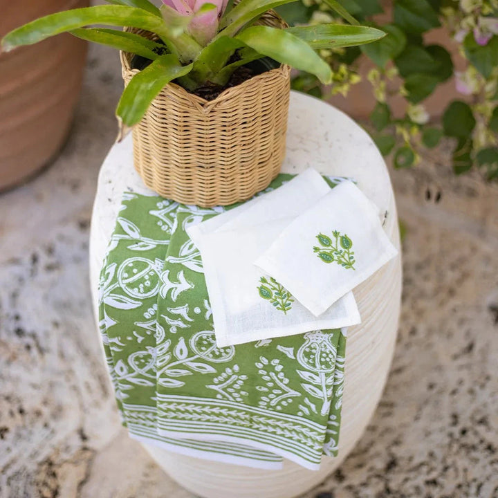 Pomegranate Green Tea Towels - Set of 2 Tea Towels Pomegranate 