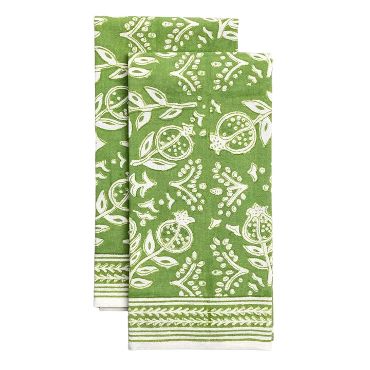 Pomegranate Green Tea Towels - Set of 2 Tea Towels Pomegranate 