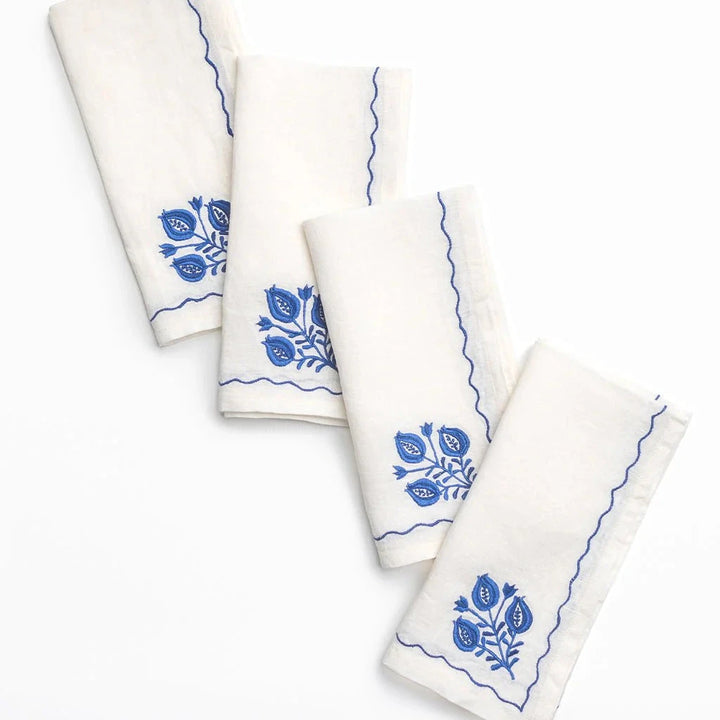 Pomegranate Trio Cobalt Napkins - Set of 4 Dinner Napkins Pomegranate 