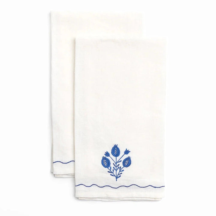 Pomegranate Trio Cobalt Tea Towels - Set of 2 Tea Towels Pomegranate 