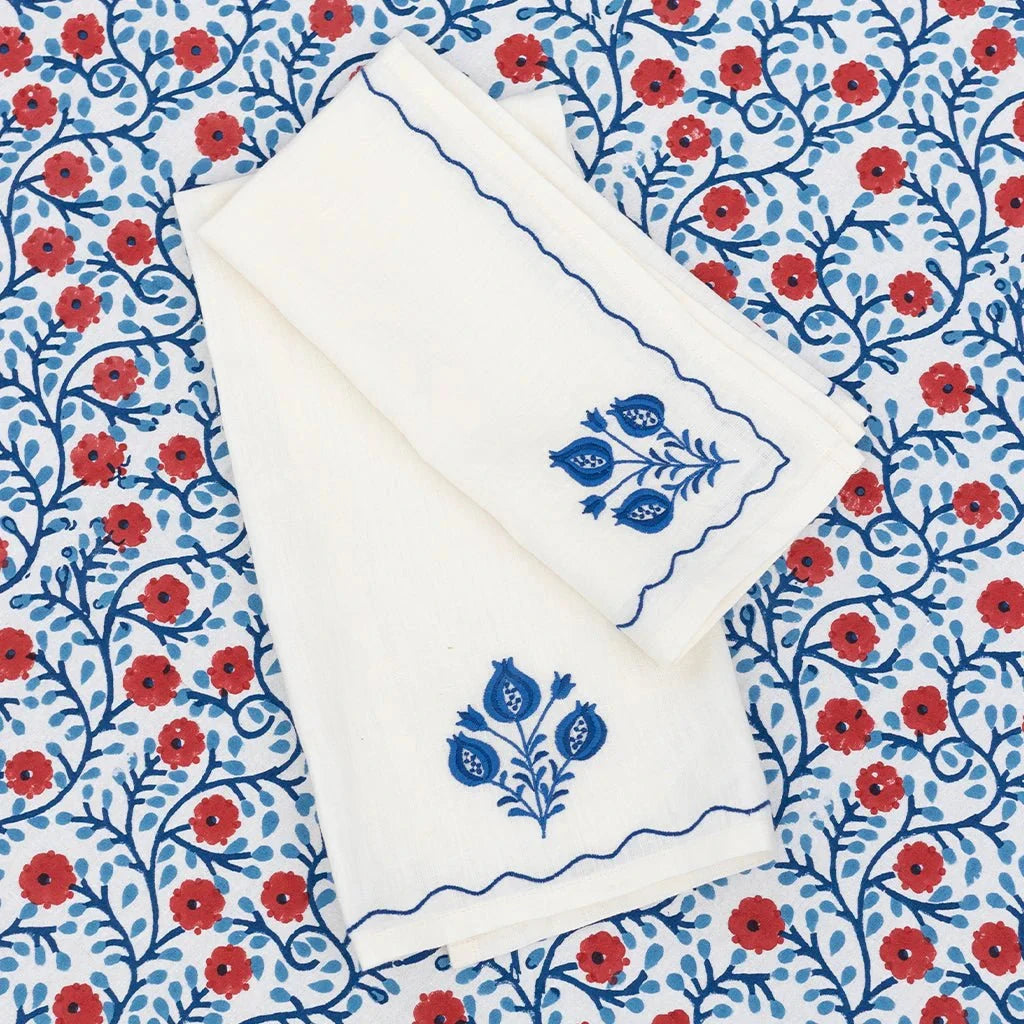 Pomegranate Trio Cobalt Tea Towels - Set of 2 Tea Towels Pomegranate 