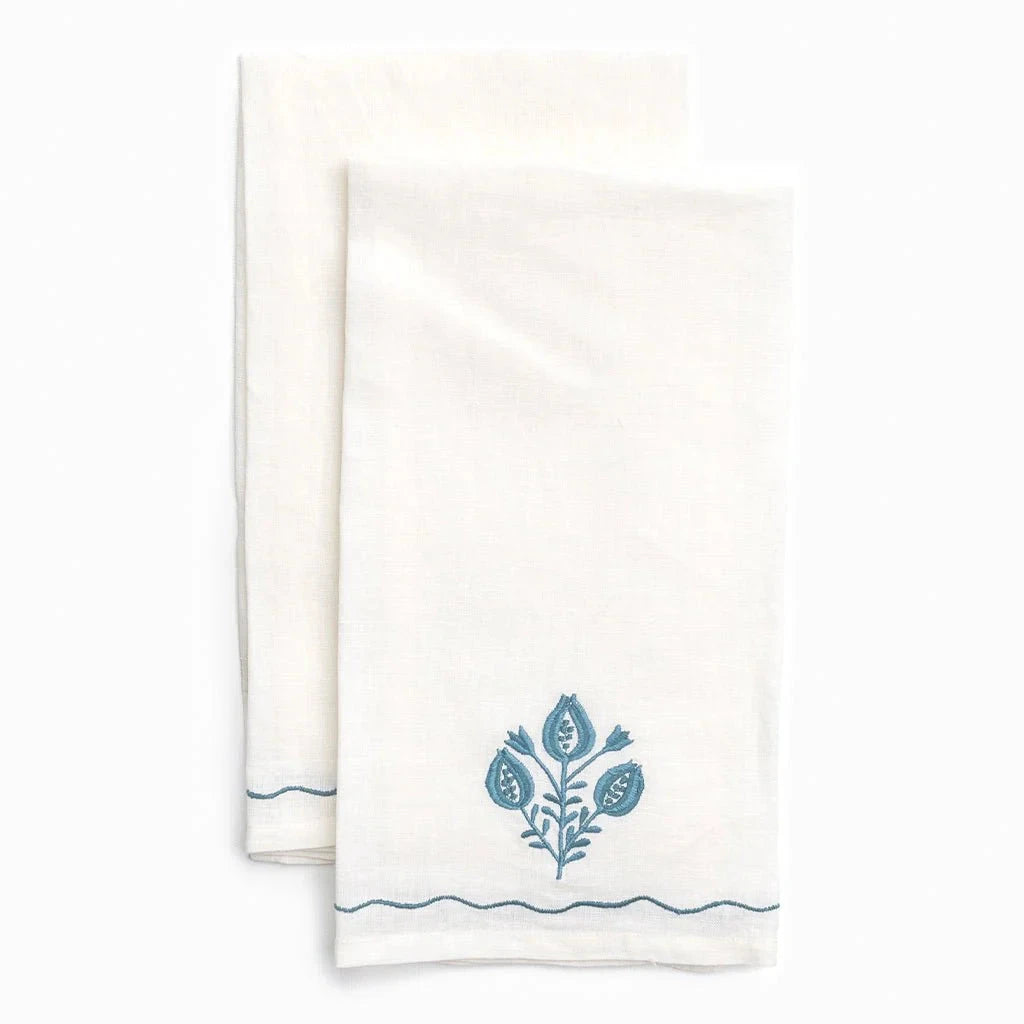 Pomegranate Trio Teal Tea Towels - Set of 2 Tea Towels Pomegranate 