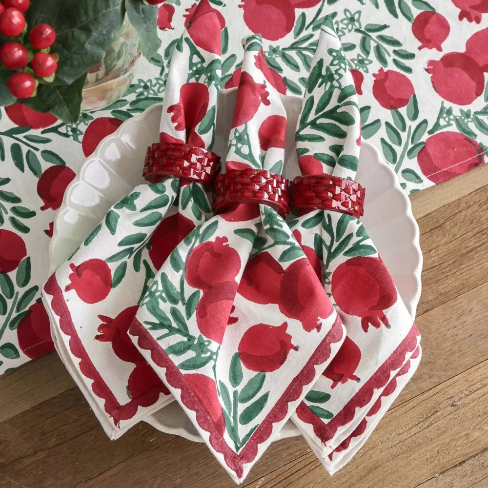 Pomegranate Vine Napkins - Set of 4 Dinner Napkins Pomegranate 