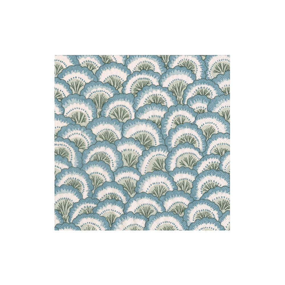 Pontchartrain Scallop Blue Cocktail Napkin Box Cocktail Napkins Caspari 