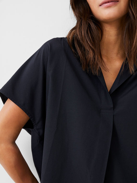 Poplin Shirting Popover - Black Womens Shirt The French Connection 