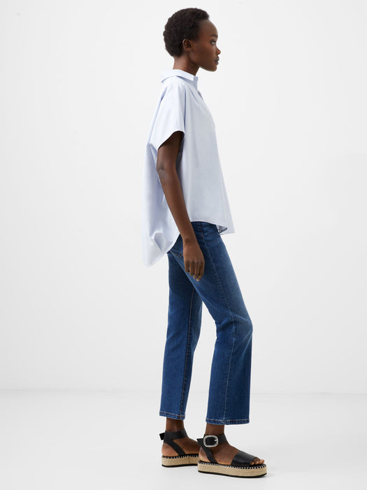 Poplin Shirting Popover - Blue Womens Shirt The French Connection 