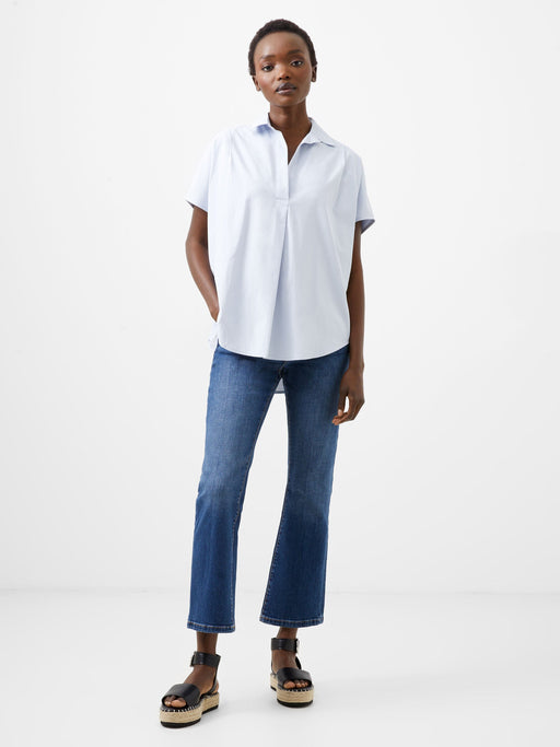 Poplin Shirting Popover - Blue Womens Shirt The French Connection 