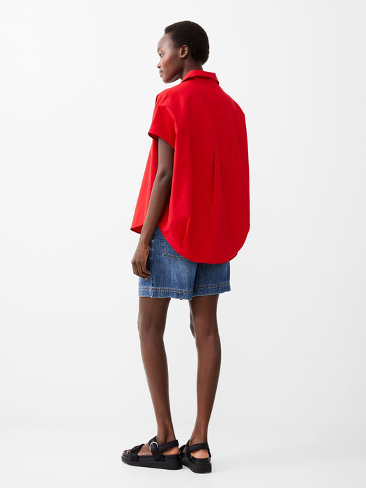 Poplin Shirting Popover - Red Womens Shirt The French Connection 