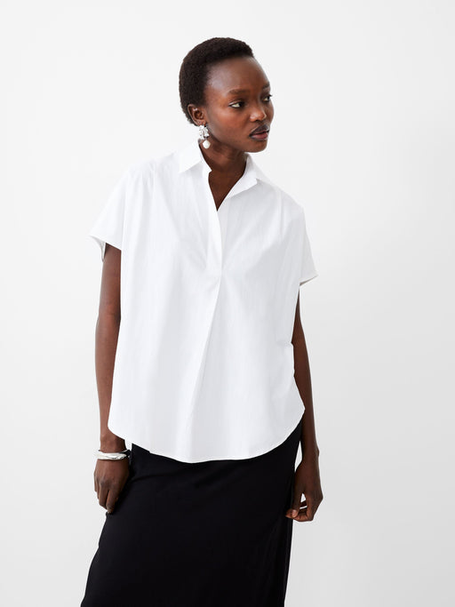 Poplin Shirting Popover - White Womens Shirt The French Connection 
